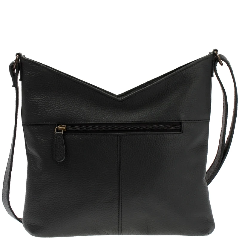 Damentasche Umhängetasche Handtasche Leder schwarz LE0065