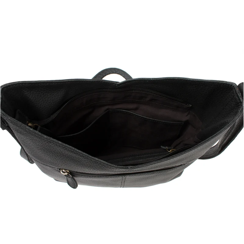 Damentasche Umhängetasche Handtasche Leder schwarz LE0065