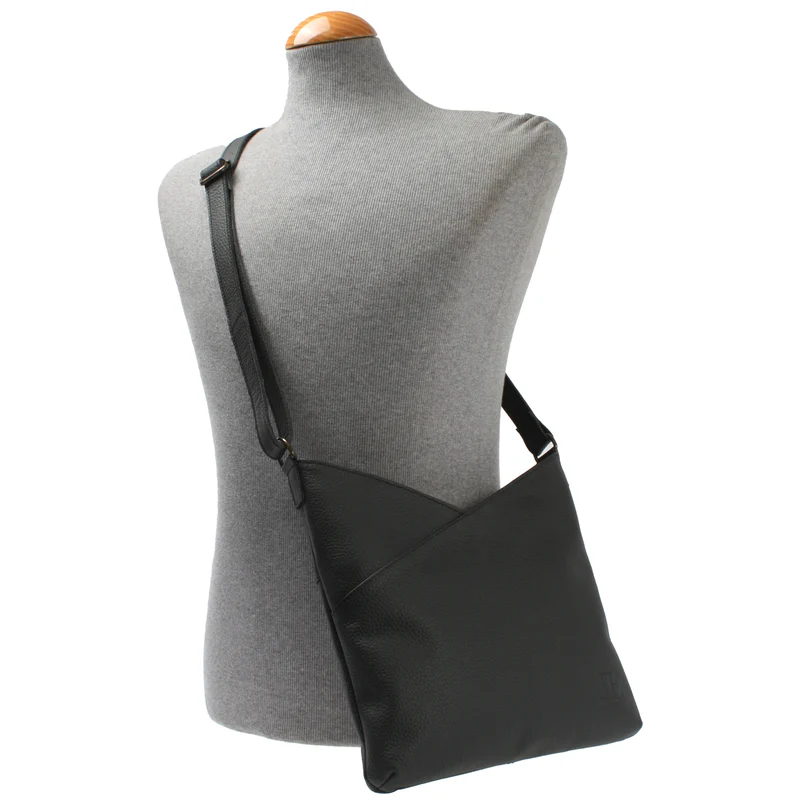 Damentasche Umhängetasche Handtasche Leder schwarz LE0065