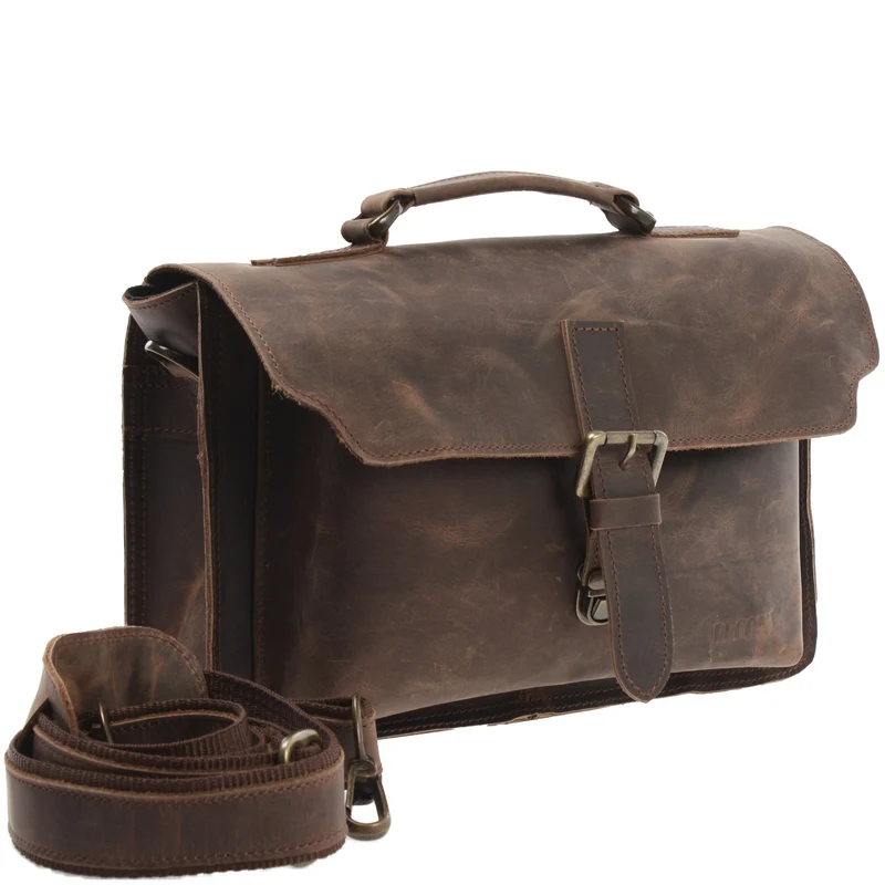 kleine Umhängetasche Schultertasche Damen Herren Leder schlamm LE3023