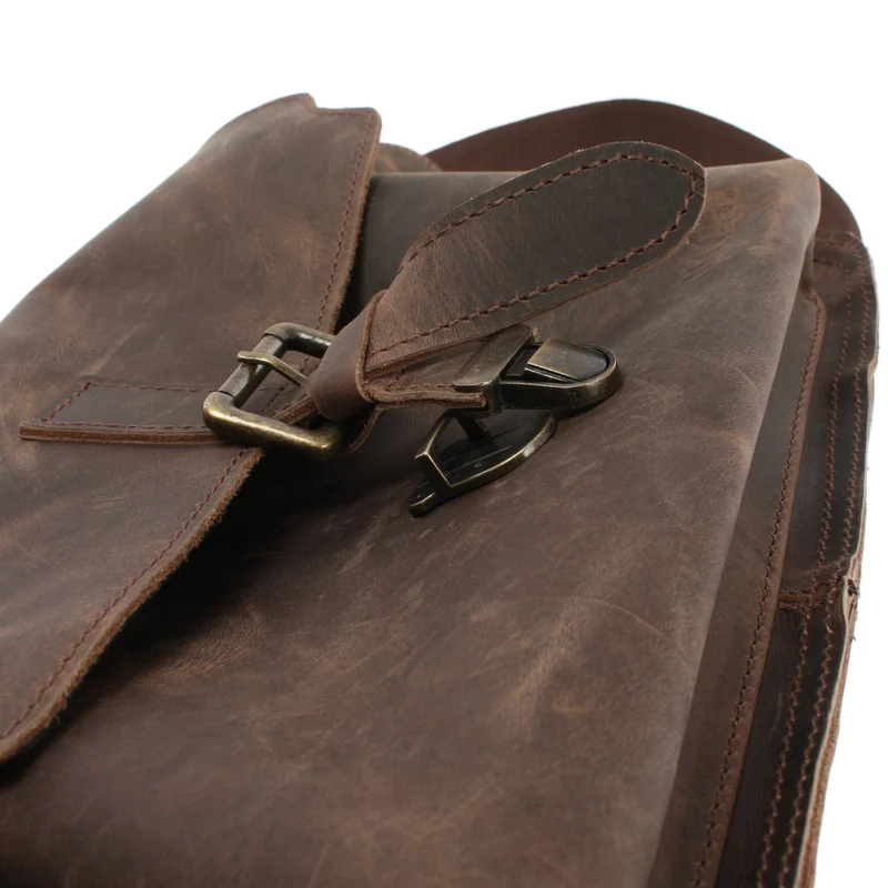 kleine Umhängetasche Schultertasche Damen Herren Leder schlamm LE3023