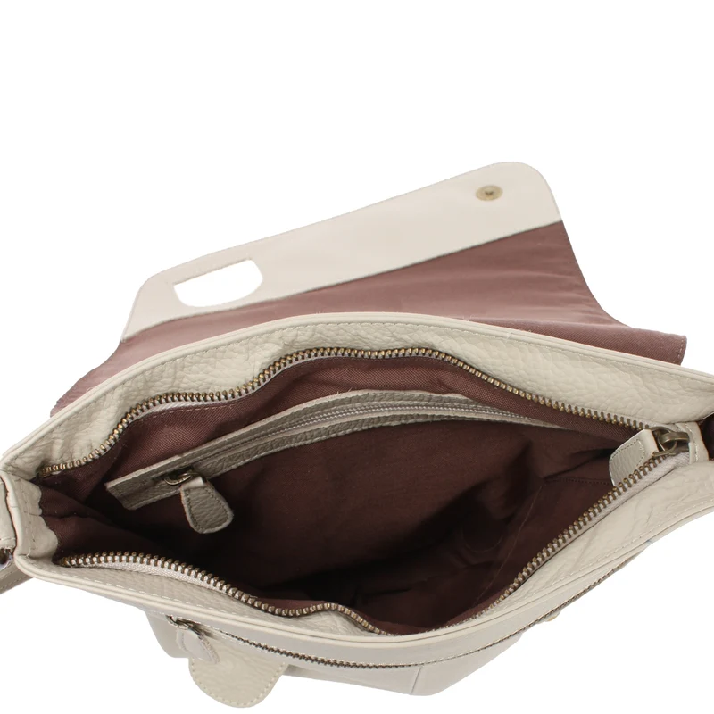 Umhängetasche Ledertasche Damen Schultertasche Leder beige LE3073