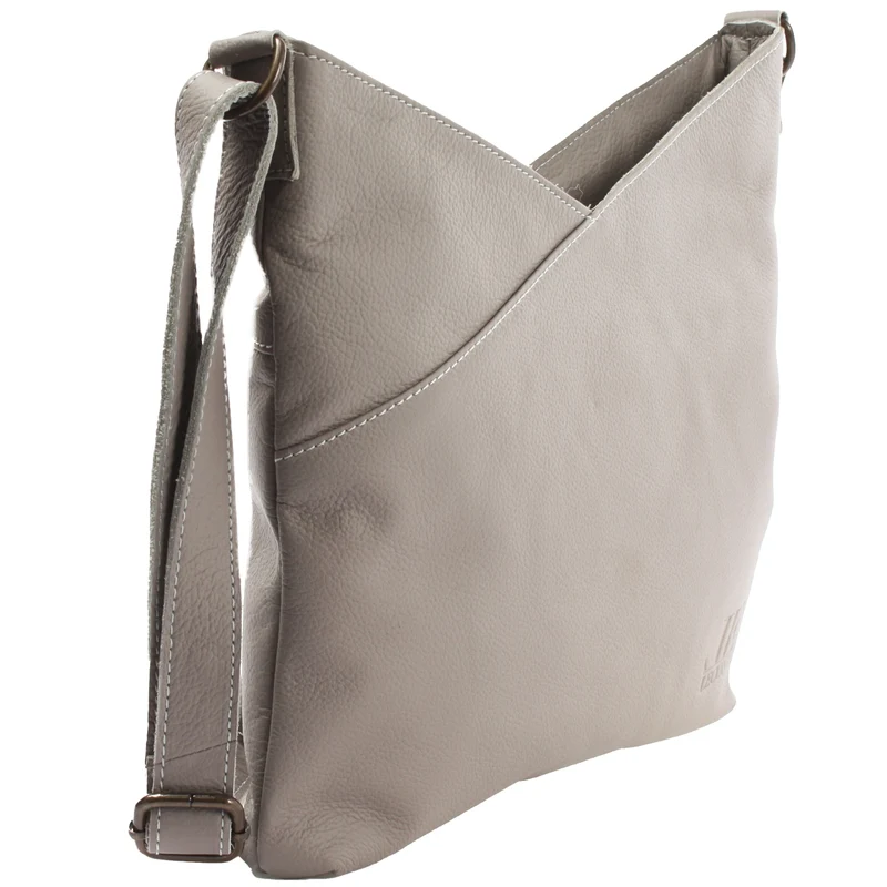Damentasche Umhängetasche Handtasche Leder grau LE0065