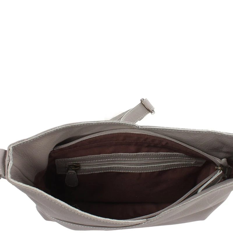 Damentasche Umhängetasche Handtasche Leder grau LE0065