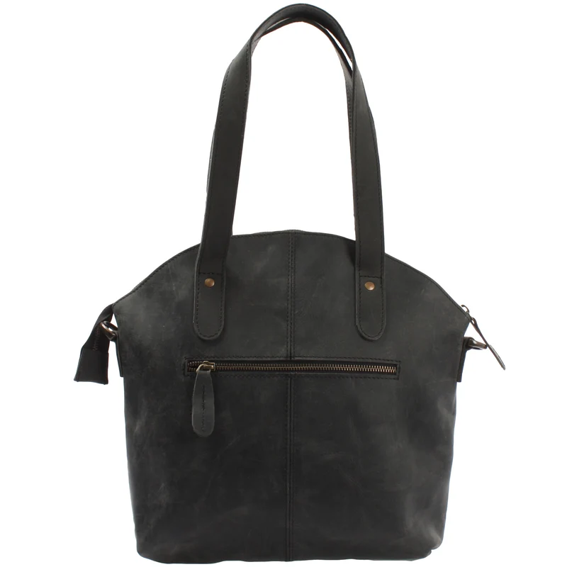 Shopper Schultertasche Damen Handtasche Ledertasche Henkeltasche Leder grau LE0060
