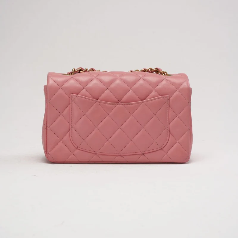 Chanel Pink Mini Rectangular Classic Flap Bag 2019