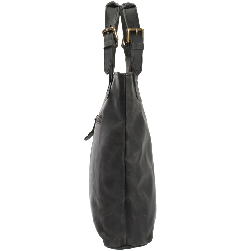 Henkeltasche Ledertasche Damentasche Leder grau LE0033