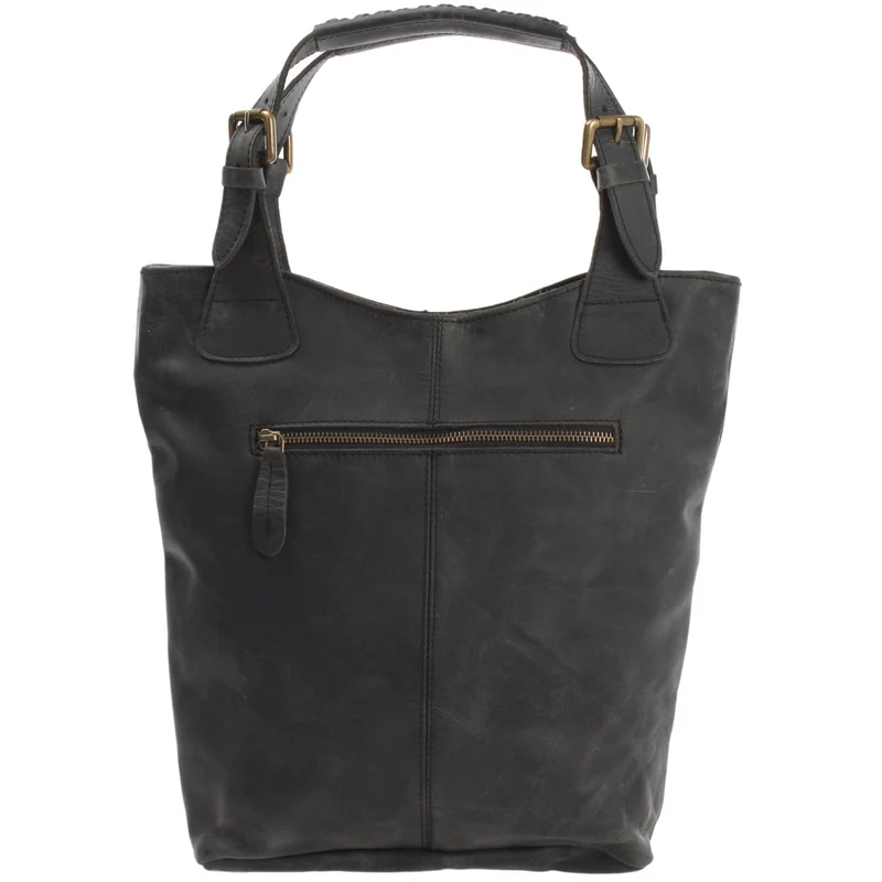 Henkeltasche Ledertasche Damentasche Leder grau LE0033