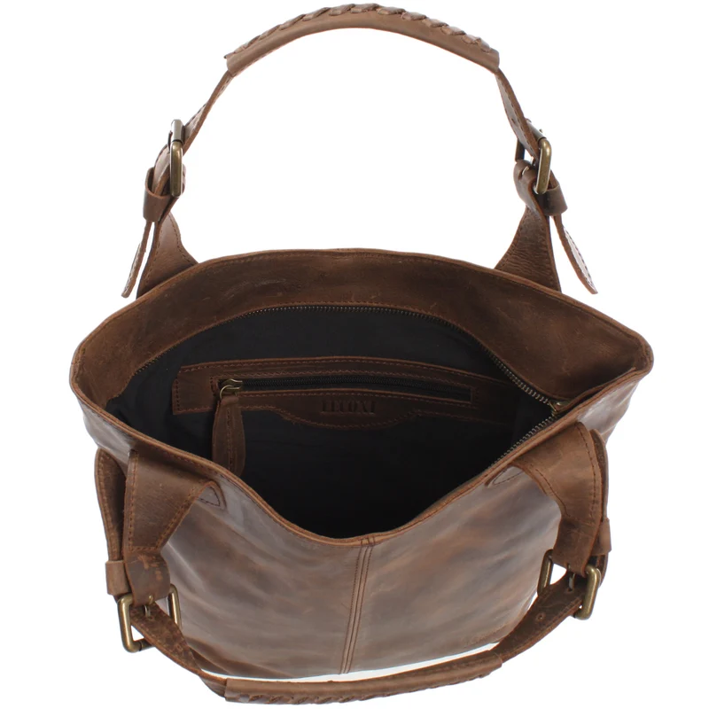 Henkeltasche Ledertasche Damentasche Leder schlamm LE0033