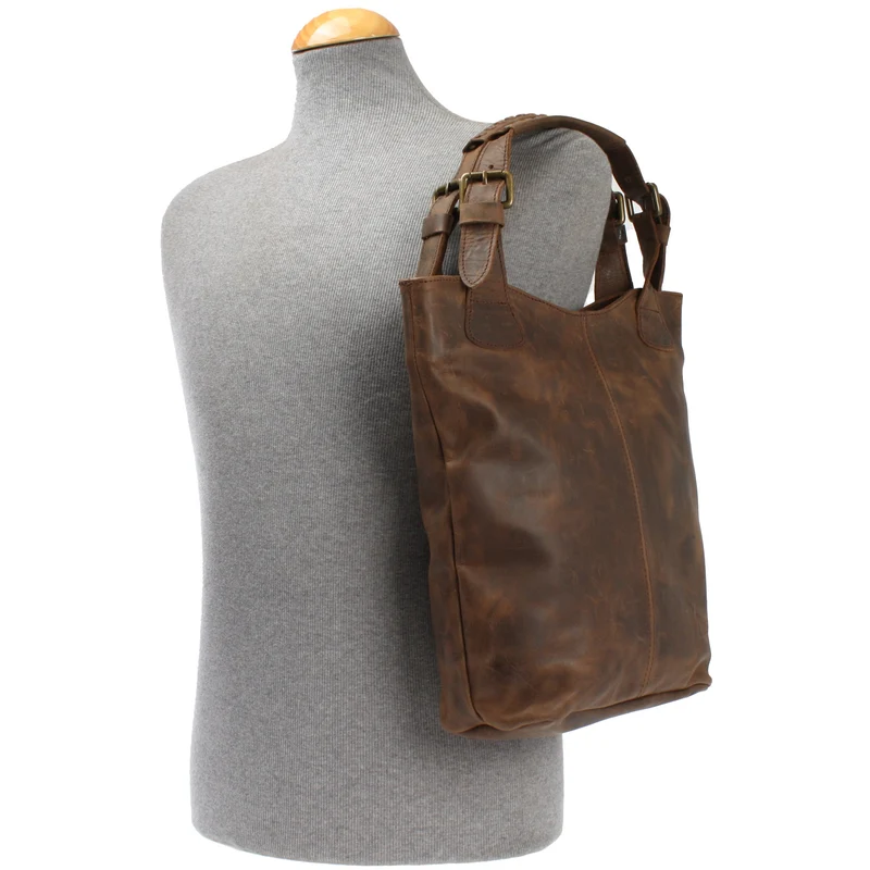 Henkeltasche Ledertasche Damentasche Leder schlamm LE0033
