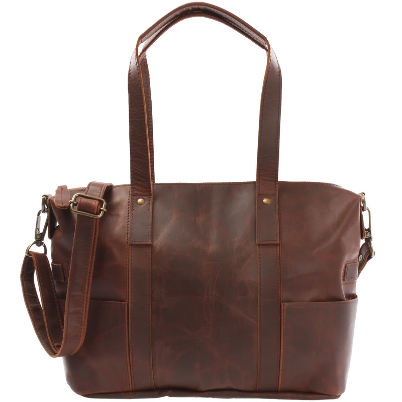 Shopper Schultertasche Henkeltasche Leder braun LE0034
