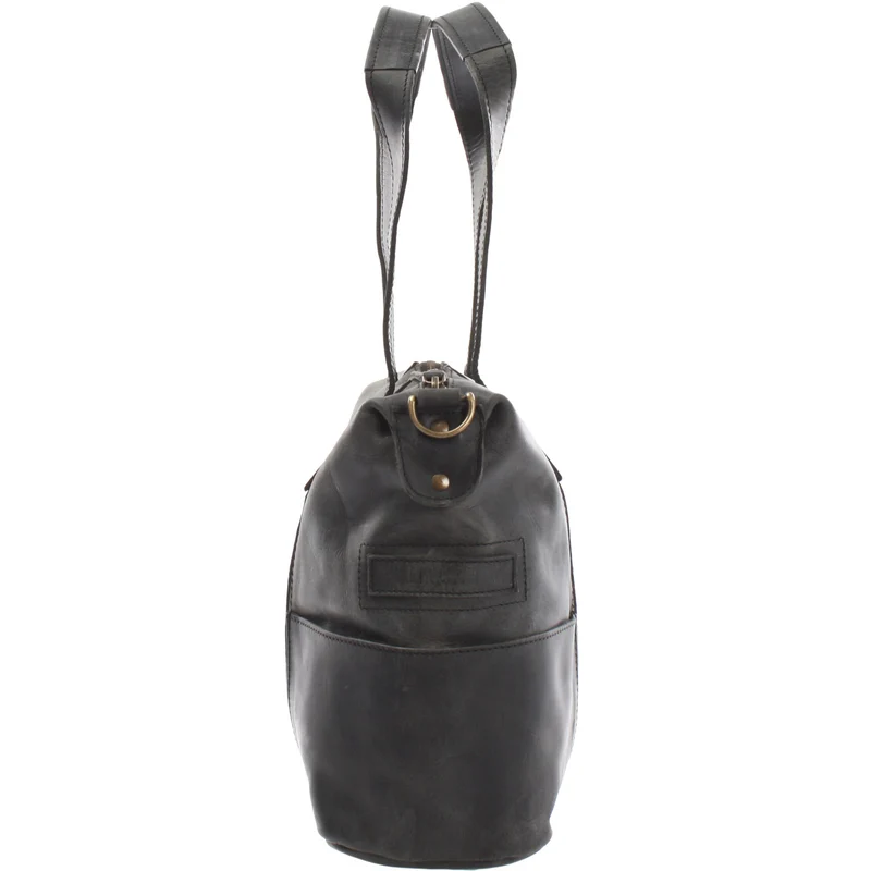 Shopper Schultertasche Henkeltasche Leder grau LE0034