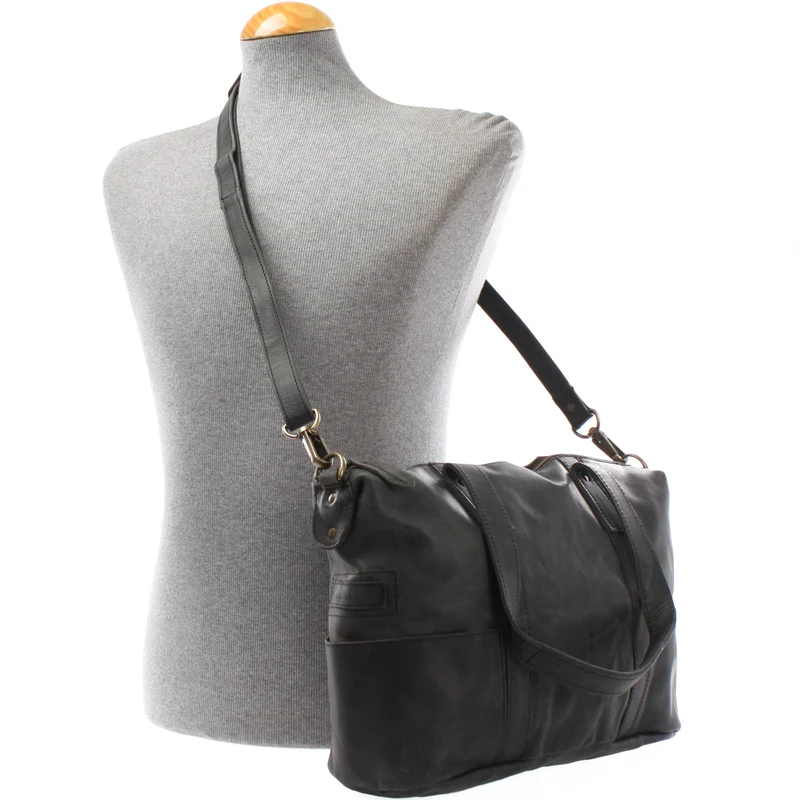 Shopper Schultertasche Henkeltasche Leder grau LE0034