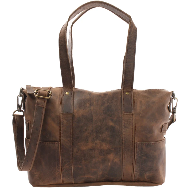 Shopper Schultertasche Henkeltasche Leder schlamm LE0034