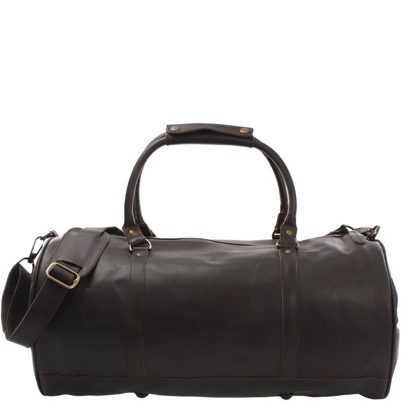 Weekender Reisetasche Sporttasche vintage Leder 53cm dunkelbraun LE2004