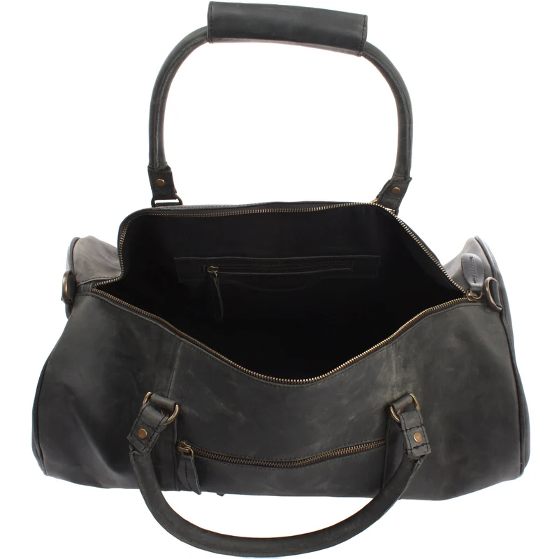 Weekender Reisetasche Sporttasche vintage Leder 53cm grau LE2004