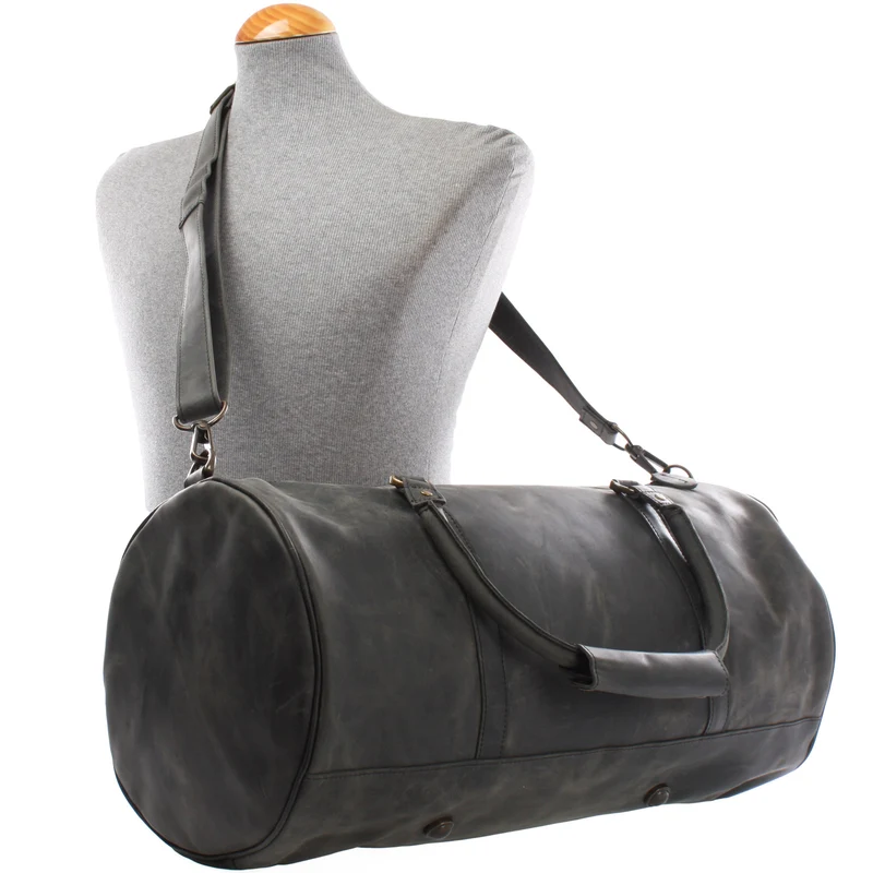 Weekender Reisetasche Sporttasche vintage Leder 53cm grau LE2004