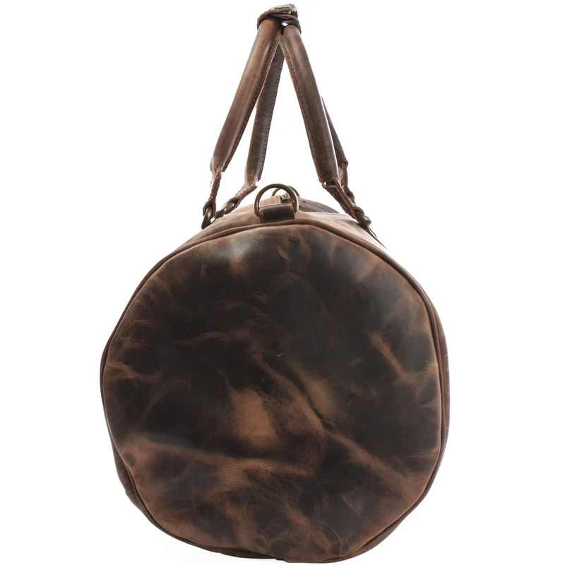 Weekender Reisetasche Sporttasche vintage Leder 53cm schlamm LE2004