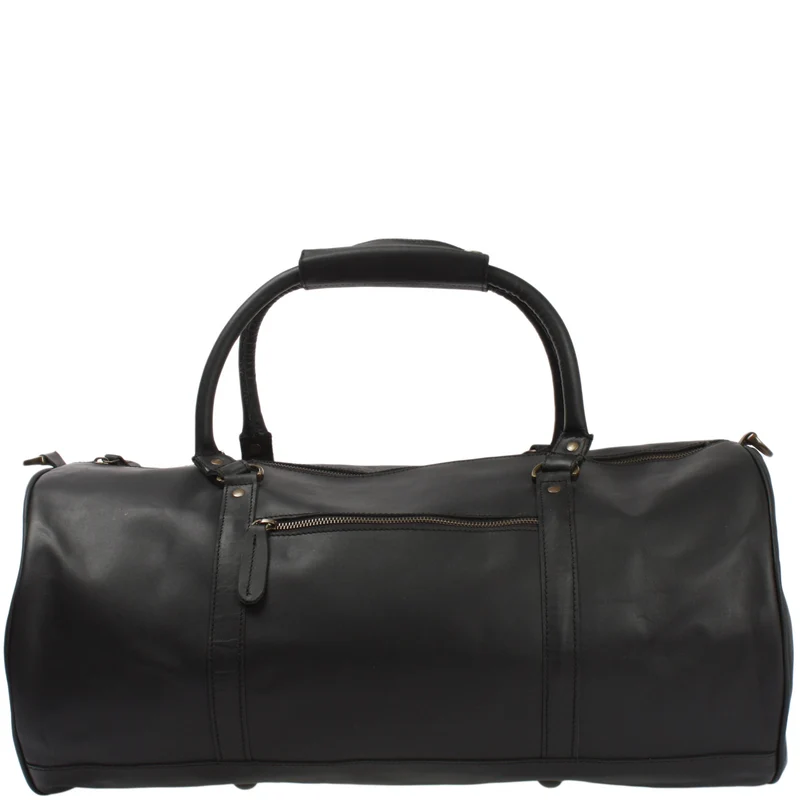 Weekender Reisetasche Sporttasche vintage Leder 53cm schwarz LE2004