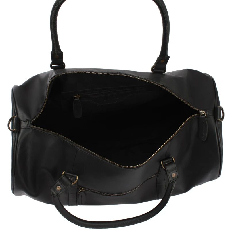 Weekender Reisetasche Sporttasche vintage Leder 53cm schwarz LE2004