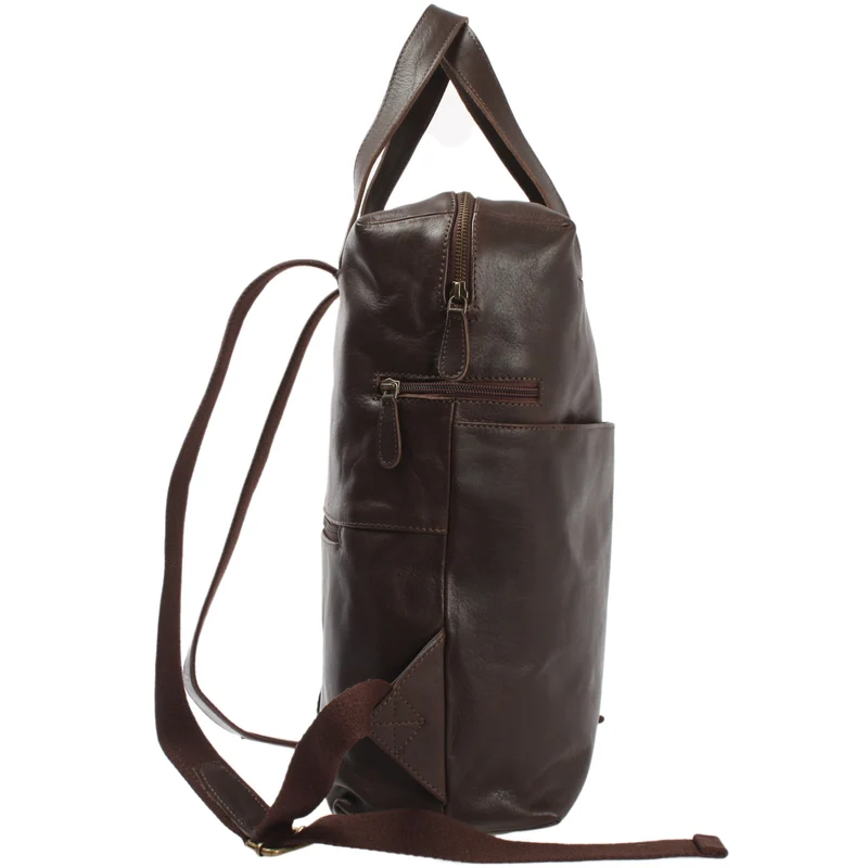 großer Rucksack Lederrucksack Freizeitrucksack Damen Herren Leder dunkelbraun LE1020