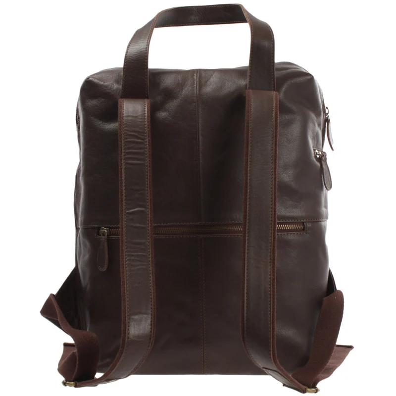 großer Rucksack Lederrucksack Freizeitrucksack Damen Herren Leder dunkelbraun LE1020