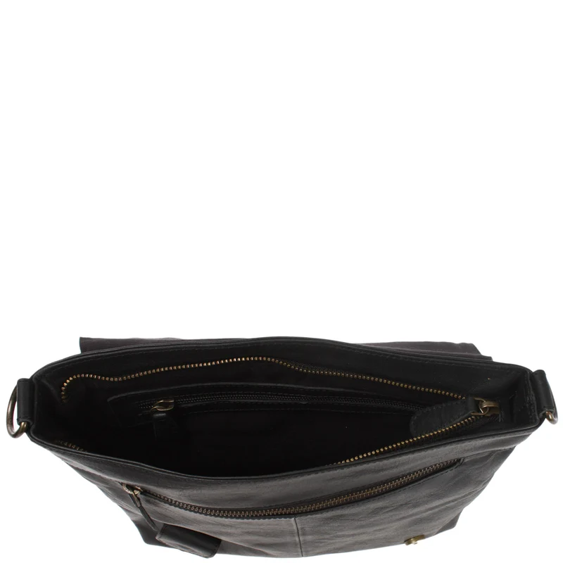 Umhängetasche Ledertasche Damen Schultertasche Leder schwarz LE3073