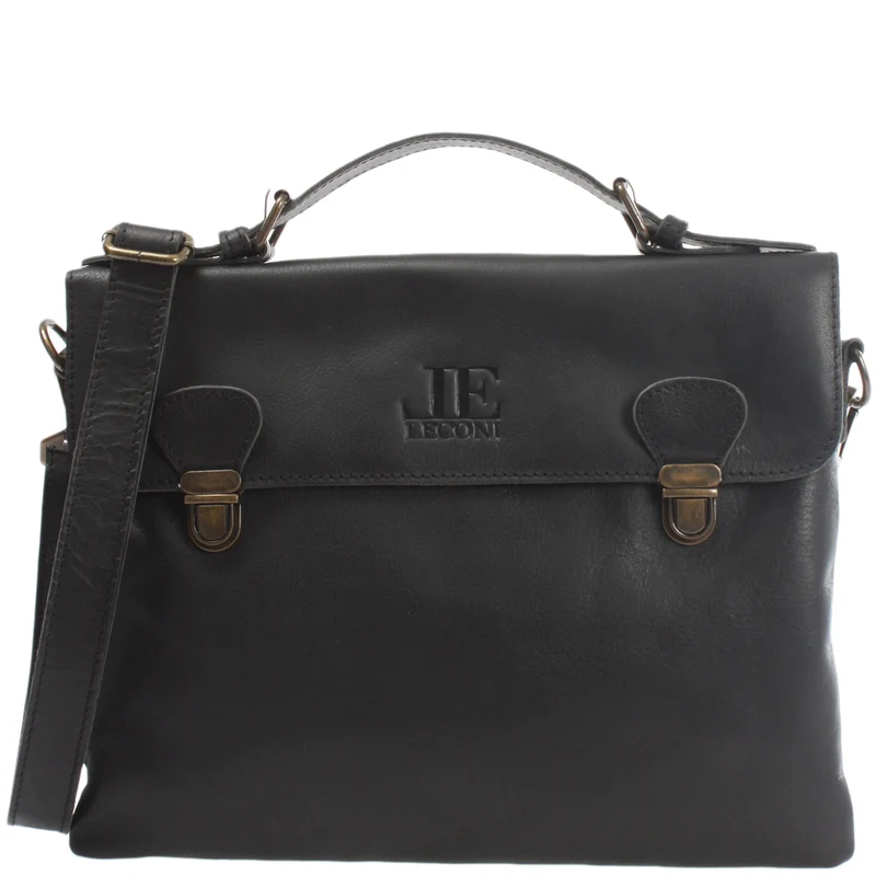 kleine Umhängetasche Schultertasche Damen und Herren Leder schwarz LE3079