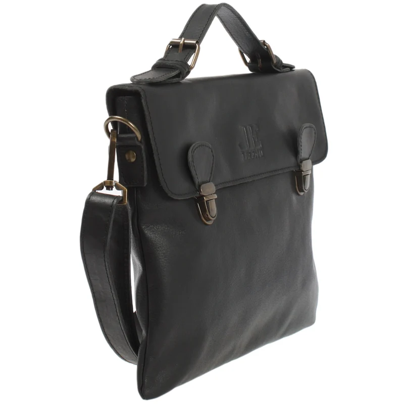 kleine Umhängetasche Schultertasche Damen und Herren Leder schwarz LE3079