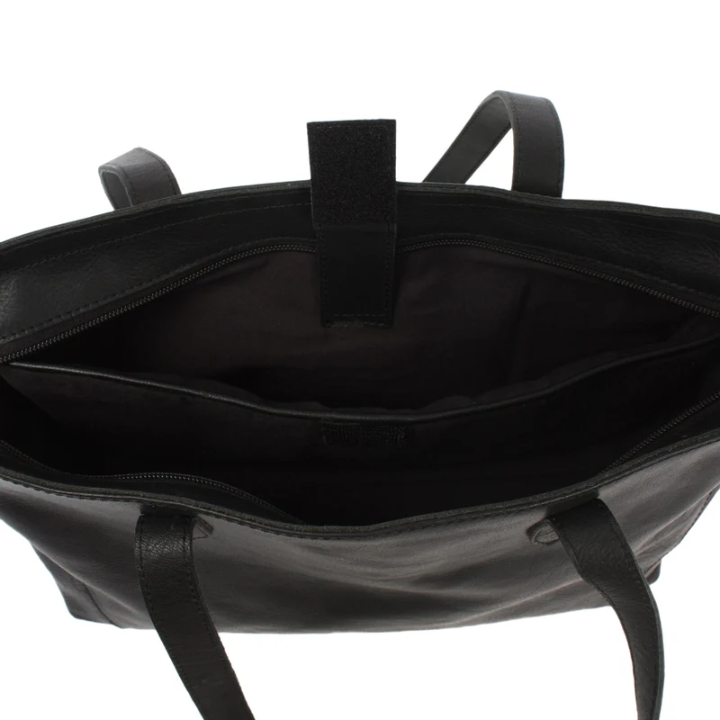 Schultertasche Damentasche DIN A4 Leder schwarz LE0071
