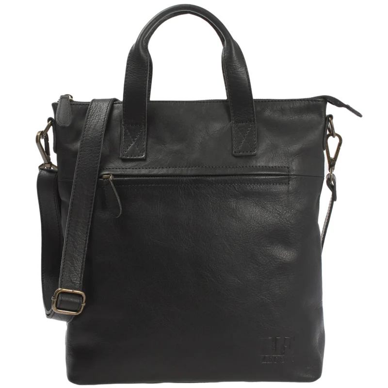 Damentasche Umhängetasche Henkeltasche Leder schwarz LE0068