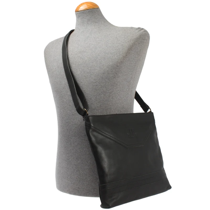Umhängetasche Ledertasche Damen Schultertasche Leder schwarz LE0066