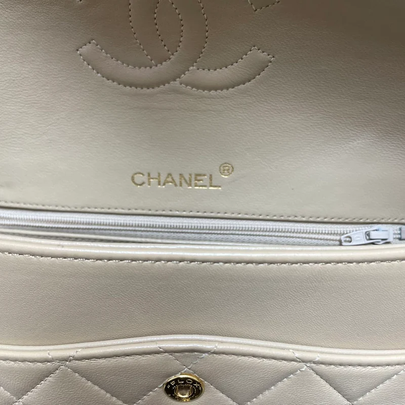Chanel Vintage Medium Beige Classic Double Flap Bag 1991