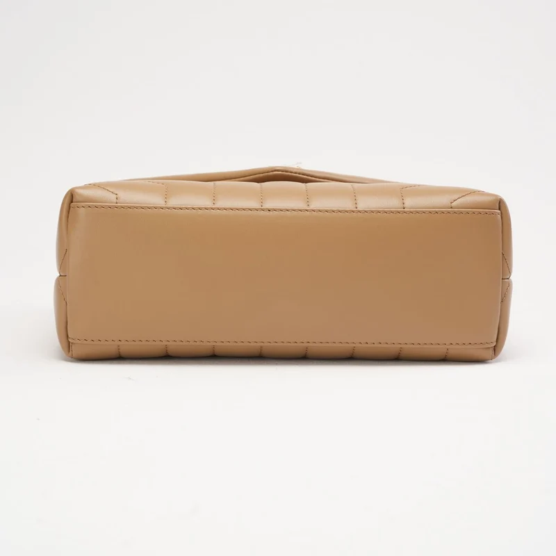 Saint Laurent Kleine Loulou Kettentasche Dunkelbeige 2022