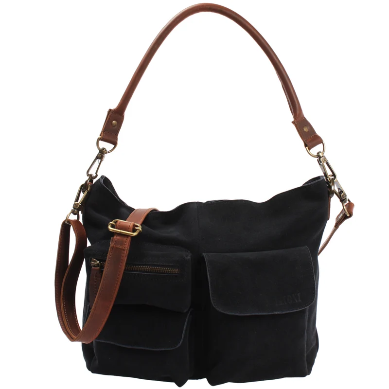 Schultertasche Umhängetasche Ledertasche Veloursleder anthrazit LE0039