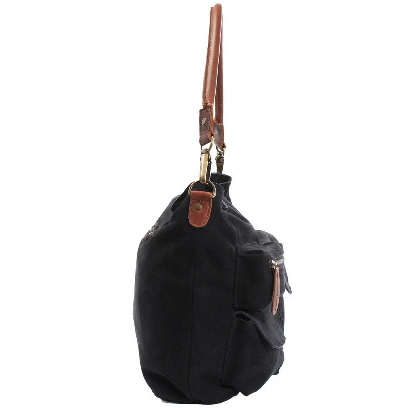 Schultertasche Umhängetasche Ledertasche Veloursleder anthrazit LE0039