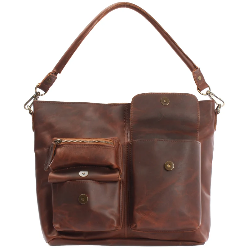 Schultertasche Umhängetasche Ledertasche Leder braun LE0039