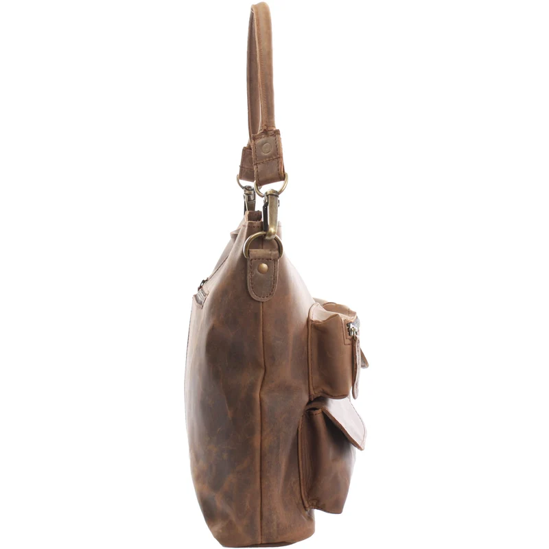 Schultertasche Umhängetasche Ledertasche Leder schlamm LE0039
