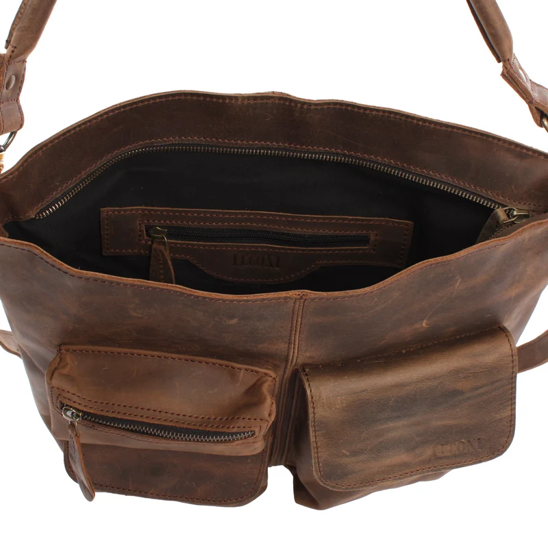 Schultertasche Umhängetasche Ledertasche Leder schlamm LE0039