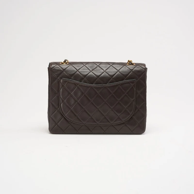Chanel Vintage Zweifarbige Klassische Klappentasche in Braun, 1991