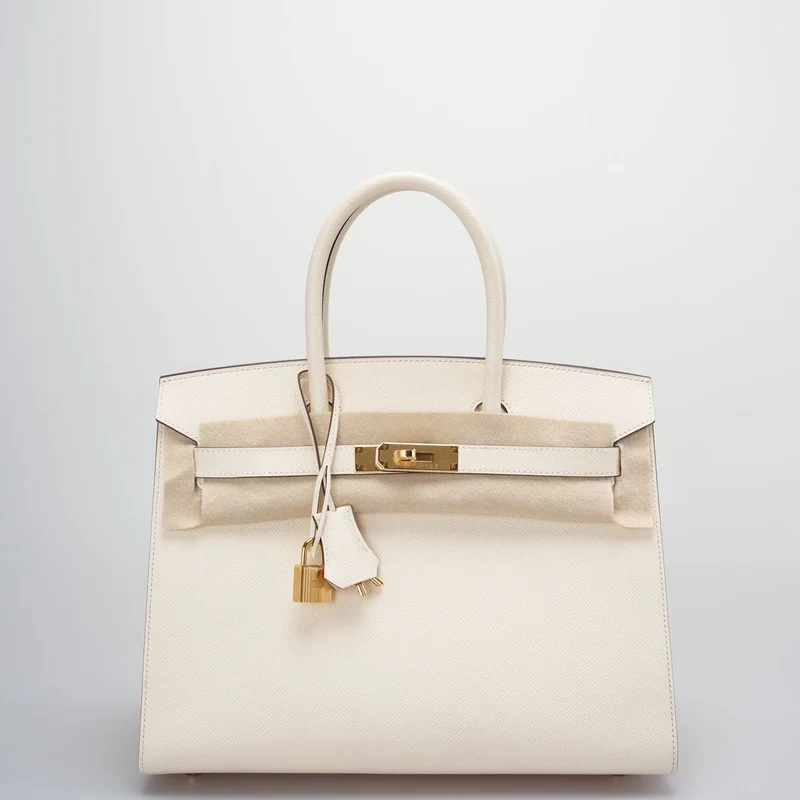 Hermes Birkin 30 Sellier Tasche aus Nata Epsom Leder mit goldener Hardware