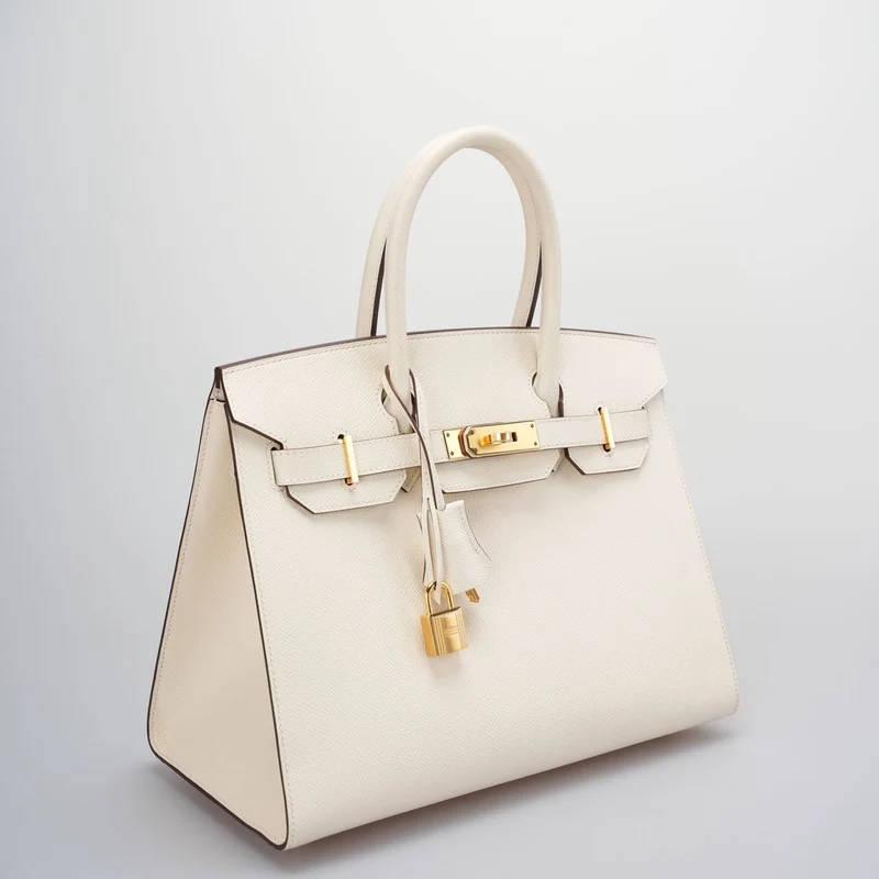 Hermes Birkin 30 Sellier Tasche aus Nata Epsom Leder mit goldener Hardware