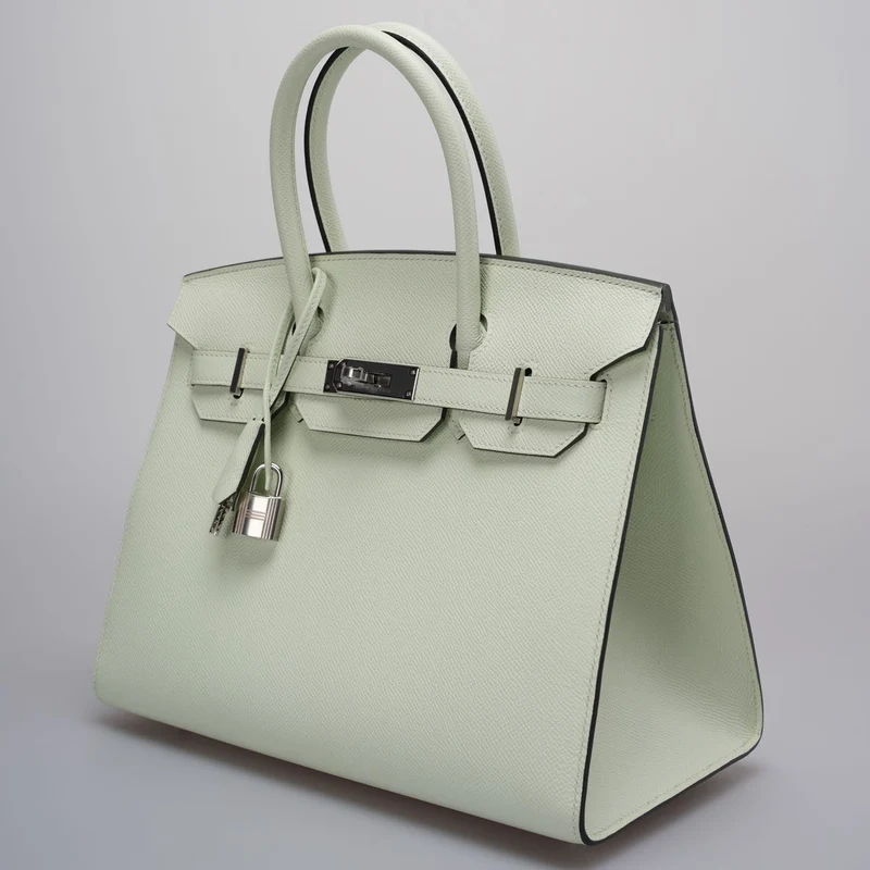 Teil 2: Hermes Birkin Sellier 30 Tasche aus Vert Fizz Epsom-Leder mit Palladium-Beschlägen aus dem Jahr 2023