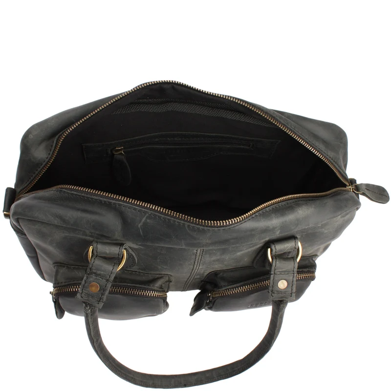 Schultertasche Handtasche Henkeltasche Damen Leder grau LE0046