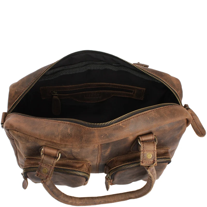 Schultertasche Handtasche Henkeltasche Damen Leder schlamm LE0046