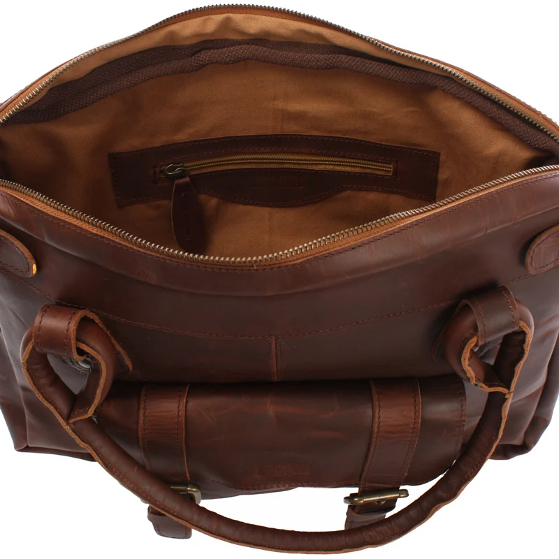 Schultertasche Henkeltasche Damentasche Handtasche Leder braun LE0050