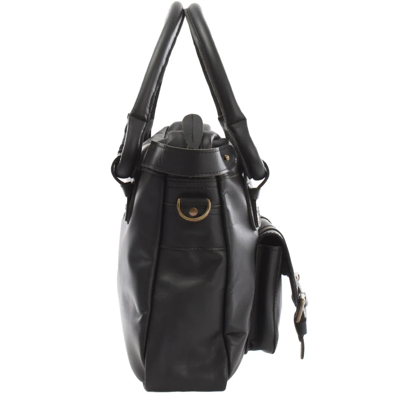 Schultertasche Henkeltasche Damentasche Handtasche Leder schwarz LE0050