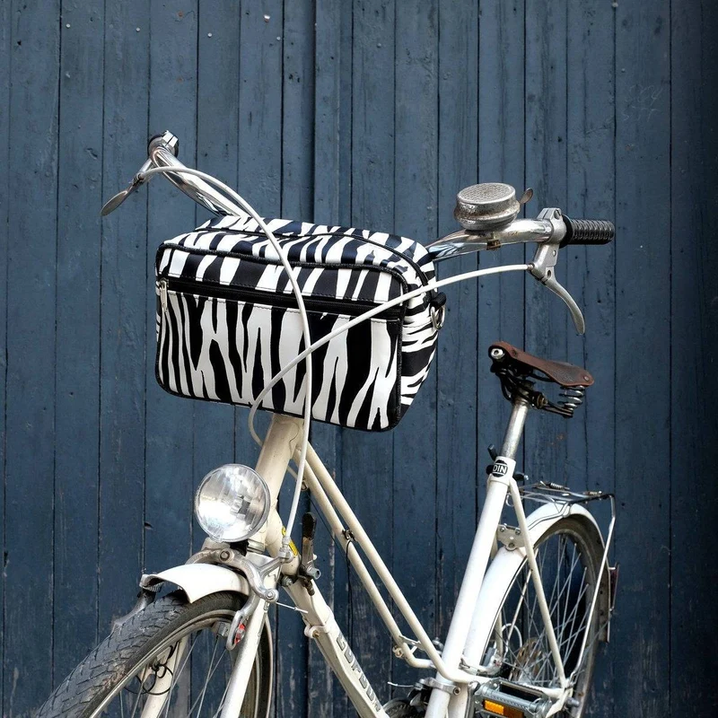 IKURI Lenkertasche Zebra – wasserdicht, Lenker & Schulter, handgefertigt