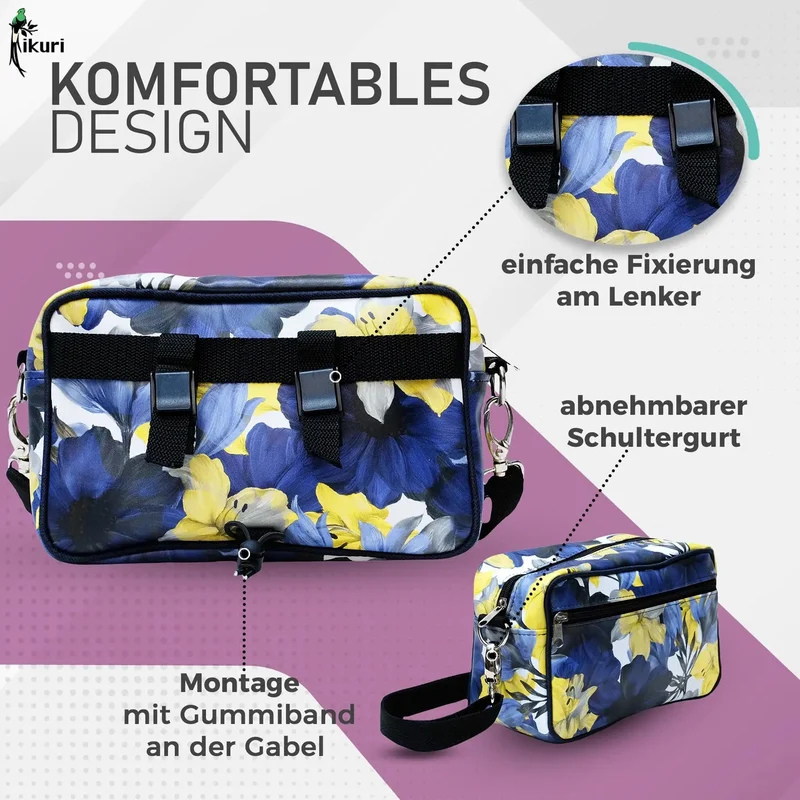 IKURI Lenkertasche Azucena – wasserdicht, Lenker & Schulter, handgefertigt