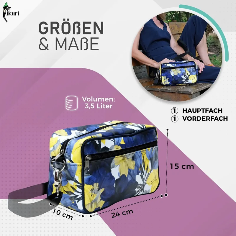 IKURI Lenkertasche Azucena – wasserdicht, Lenker & Schulter, handgefertigt